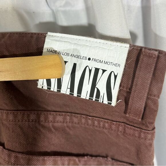 MOTHER Snacks Pleated Fun Dip Puddle French Toast Brown Size 30 - Picture 5 of 6